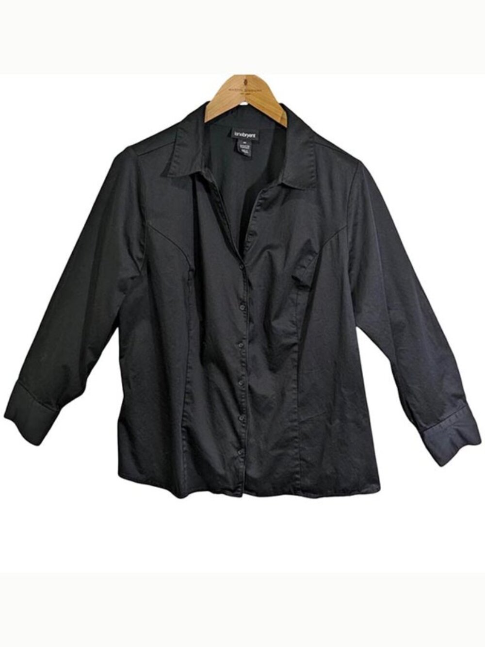 Lane Bryant Blouse Top Womens 22 Black Tailored Classic‎ Professional Minimalist